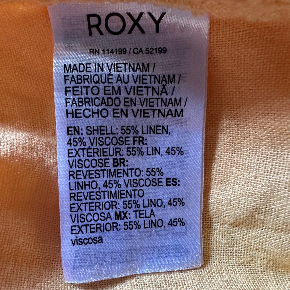 Roxy Women's Oceanside Beach Short with waist drawstring orange . Size L !! - Picture 12 of 13